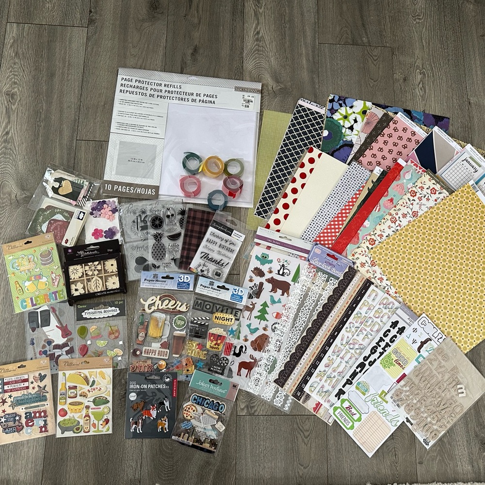 Lot of miscellaneous scrapbooking supplies